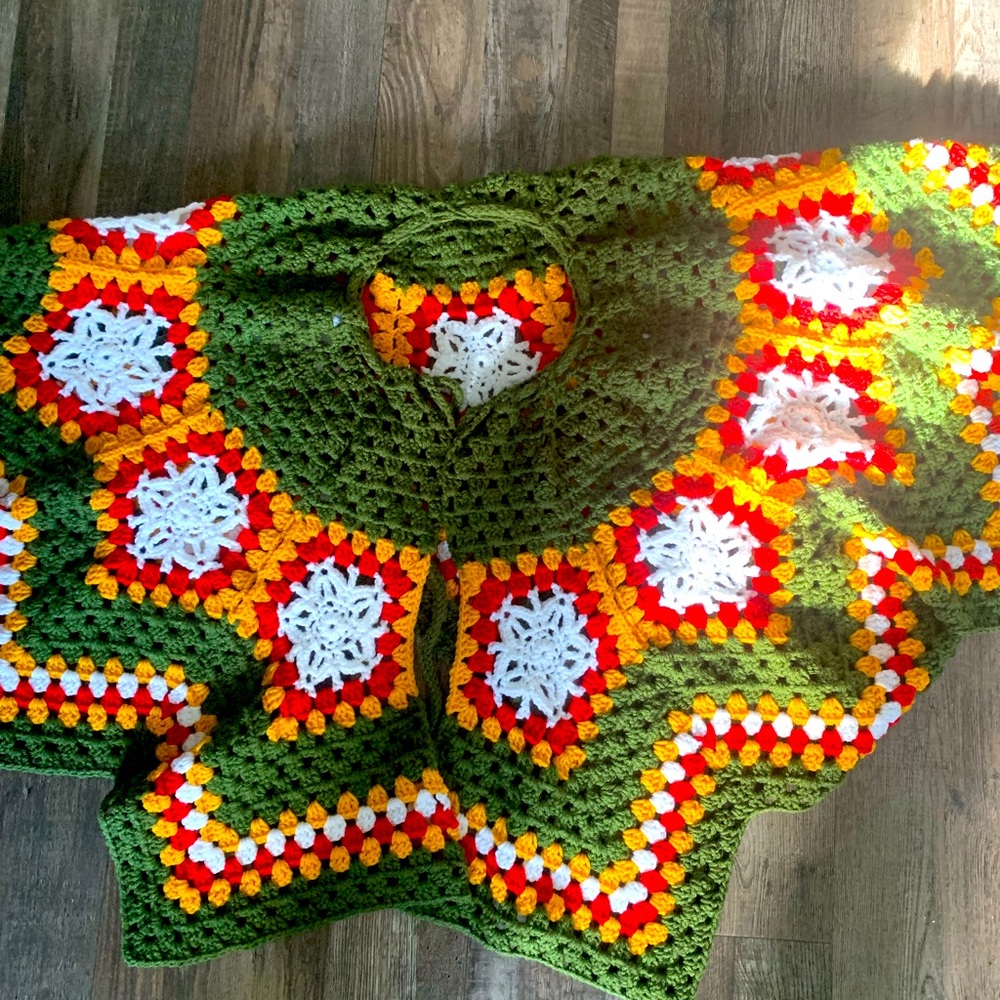 Hippie Knitted Tie up Shawl
